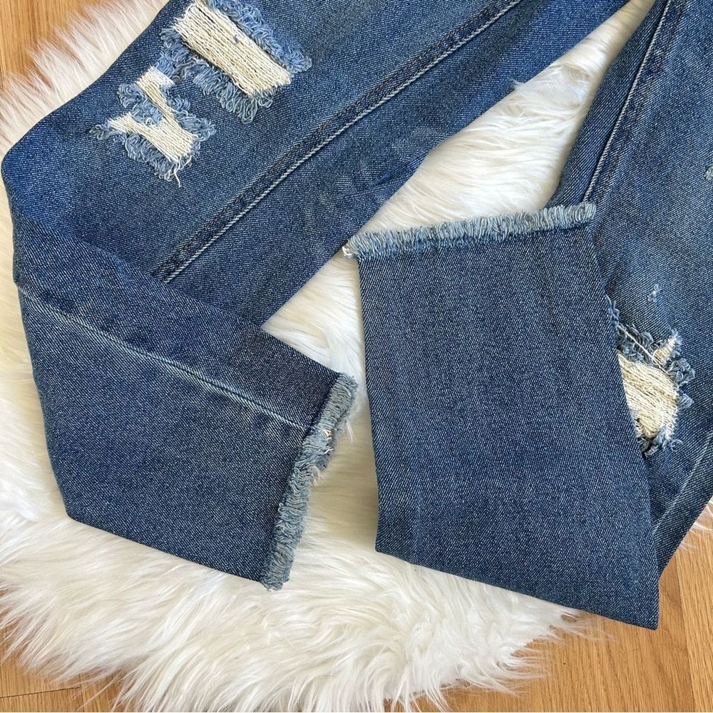Tinsel Denim Jeans Deconstructed High Rise Size 7 - Picture 6 of 8